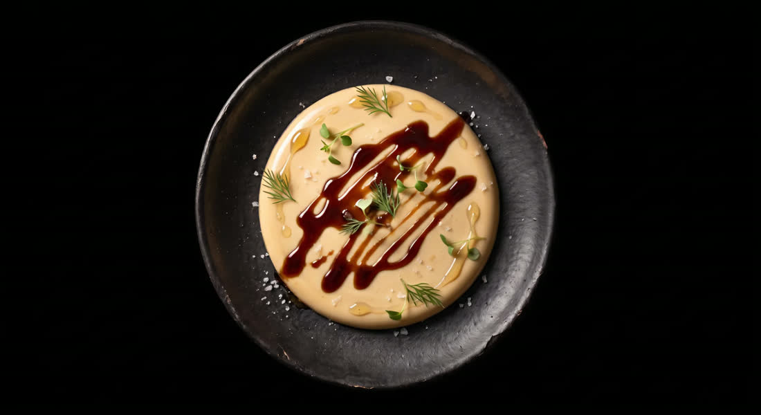 Smoked cream with burnt honey