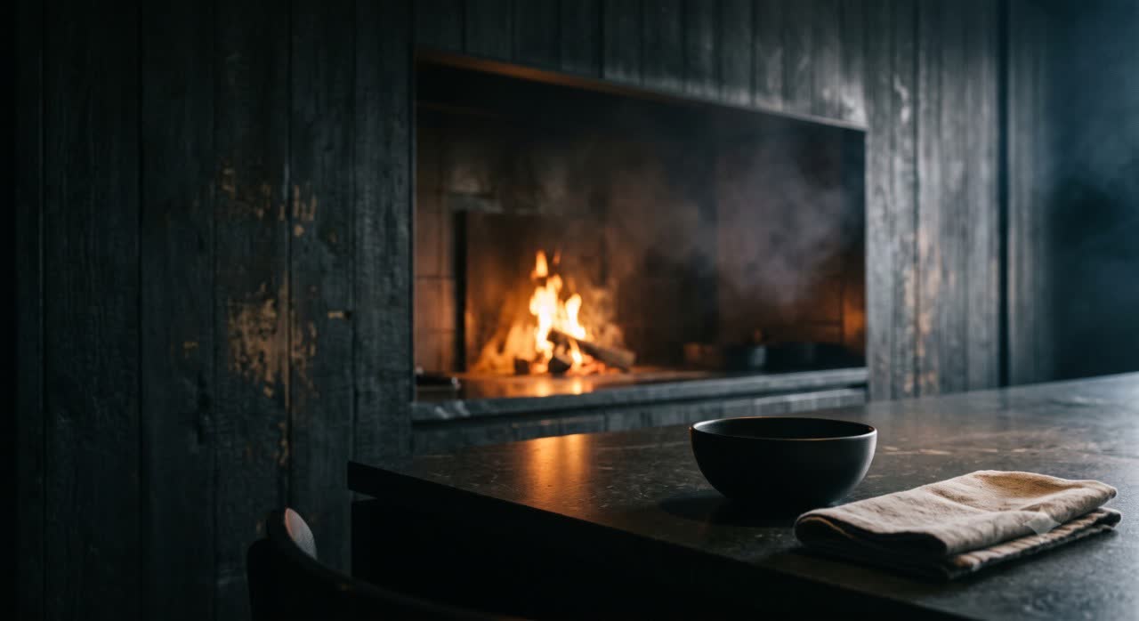 The counter and open hearth